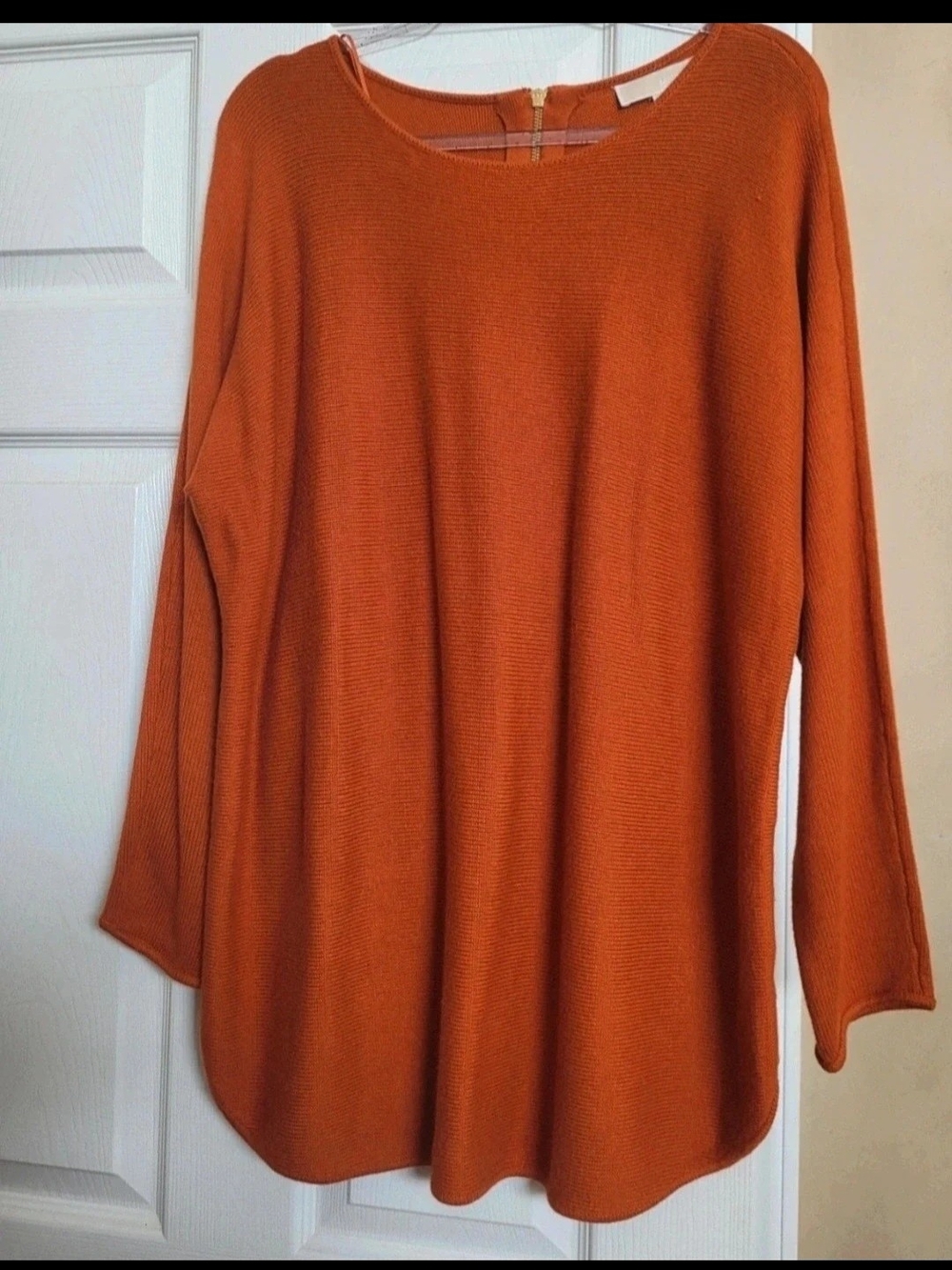Michael Kors Scoop Neck Knit Sweater in Rust Orange
